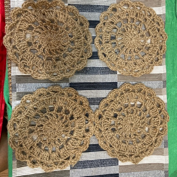 Vintage Round Cup Patch Holder Mandala Handmade Handwooden - Picture 3 of 4